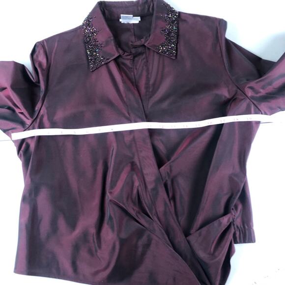 Zola Evening burgundy beaded blazer 10 - Picture 7 of 12
